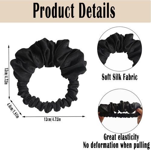 Overnight Hair Curlers for Long Hair | No Heat Curl Wrap with Soft Scrunchie (Black)