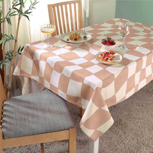 Folkulture Table Cloth 60x84, 100% Cotton Rectangle Tablecloth for Fall Table Decor, Checkered Tablecloth or Outdoor Table Cover for Coffee Table Décor, Farmhouse Style Decorations, Fall Table Cloth