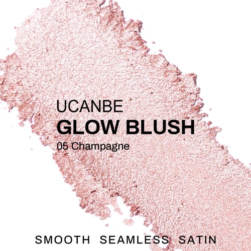 UCANBE Baked Blush for Cheek, Glow Blushing Palette - Seamless Silky Blendable Powder Blush Makeup Palette, Delivering Long Last Natural Ruddy Complexion, 05 Champagne