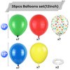 Red Yellow Blue Balloons, 12 Inch Carnival Circus Balloon, Matte Blue Yellow Red Green Balloons with Colourful Confetti Balloons for Kids Birthday Baby Shower Carnival Theme Party Decoration