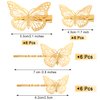 24 Pieces Halloween Butterfly Hair Clips Metal Butterfly Hair Clamps Metallic Hollow Butterfly Hairpins Clips Hair Accessories for Women Girls Weddings Bride, 2 Styles and 2 Sizes (Gold)