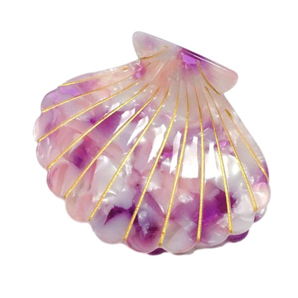 Colorful Ocean Shell Hair Clip,Acetate Claw Clips,Hair Clips for Women,Light Purple