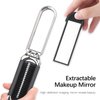 Travel Hair Brush with Mirror Folding Hair Brush Collapsible Pocket Size Brush Mini Hair Brush Massage Comb Compact Hair Brush Hair Styling Tools for Gym,Trip,Purse,Swimming (Removable Mirror)