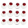 canjoyn 24 Pcs Bridal Gem Spin Hair Pins Swirl Hair Twists Coils Wedding Spiral Twist Hairpins Shiny Rhinestone Crystal Twisters Metal Spiral Updo Prom (Red)