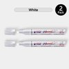TFIVE White Permanent Paint Marker Pens - 2 Count Oil Based Marker Pen, Medium Tip, Waterproof & Quick Dry, for Office, Art projects, Rock Painting, Ceramic, Glass, Wood, Plastic, Metal, Canvas