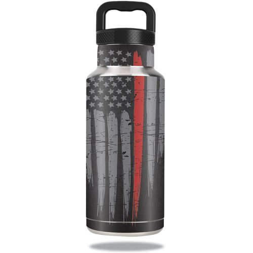 MightySkins Skin Compatible with Ozark Trail Water Bottle 36 oz wrap Cover Sticker Skins Thin Red Line