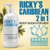 RICKY’S 2 in 1 Body Wash for Men - Natural Hair and Body Wash – Ocean Minerals Hydrating and Nourishing wash – MSM Herbal, Aloe Vera, and Oil Extract Men’s Skin Care Shower and Shave Body wash