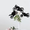 Motorbike Happy Birthday Centerpieces Sticks, Motorbike Theme Birthday Party Decorations, Motorcycle Rider Dirt Bike Racing Theme Baby Shower Party Decoration Supplies 12 Pieces Black
