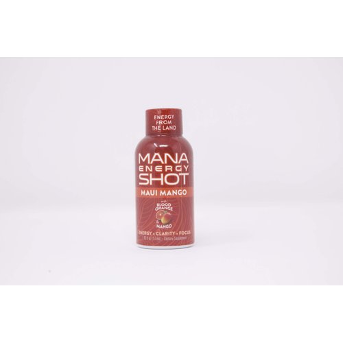 Mana Life Maui Mango Shot- All Natural Plant Based w/Vitamin C, B12, Zinc for Energy, Focus, Clarity, Immunity Support, Antioxidant, Fatigue, Brain Fog,Performance (12PACK)