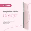 AIRSEE Tungsten Carbide Cuticle Bit for Acrylic Nail Drill Professional Efile Electric File Manicure Head Tip 3/32" Right Experienced Tech Under Nail Cleaner Callus Cleaning Flat Top Needle Medium-M