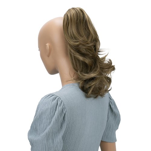 CAISHA by PRETTYSHOP 14" Wavy Clip On Ponytail With Butterfly Clip Hairpiece Heat-resistant Synthetic Fibres Brown Blond Mix H60