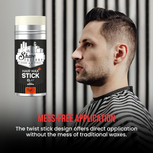 the shave factory Hair Wax Stick Clay, Long-Lasting Styling Wax for Smoothing & Slick Finish on Hair Wigs - 2.7 Oz (75G) (1 Piece)