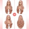 Lady Miranda 26 Inch 13×3 Ash Pink Synthetic Lace Front Wig HD Lace Front Wigs 180% Density Synthetic Lace Front Wigs Pre Plucked Natural Lace Front Wigs Synthetic Hair For Women (26 Inch, Ash Pink)