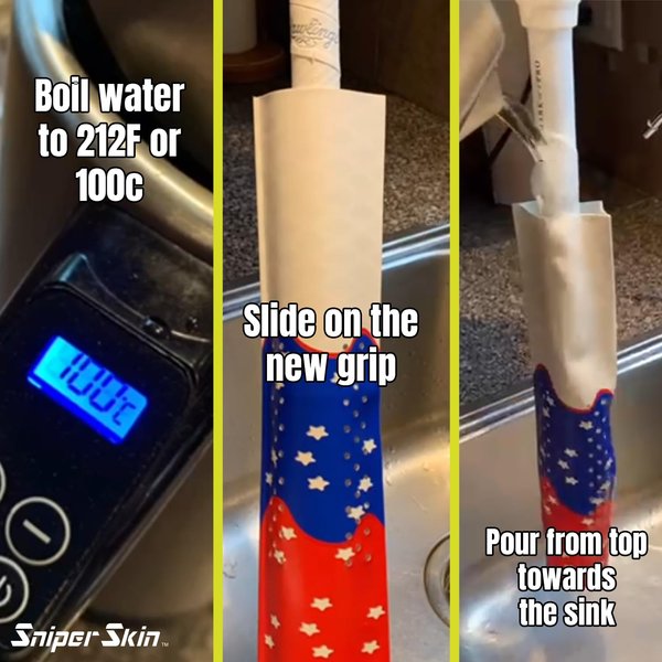 SNIPER SKIN Baseball & Softball Bat Grip - Replacement Bat Grip Wrap - Easy Install, Strong, Waterproof, Tacked for Performance - Blue Hex