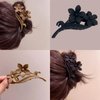 4PCS Flower Clips for Hair Matte Medium Hair Clips for Women Hair Claw Clips for Thin Hair Hold Long Thin Floral Hair Clip for Self-Hair Cute Hair Claw Clip Accessories