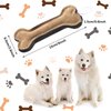 3 Pieces Leather Dog Toy Bone Toy Dog Tug Toy Interactive Dog Toys with Strong Rope Handle for Aggressive Chewers Puppy Teething, 6 Inch