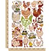 Clucky Chickens Hens Rooster Temporary Tattoo Water Resistant Fake Body Art Set Collection - Color (One Sheet)