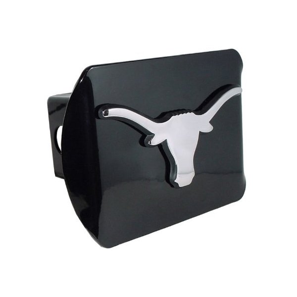UTX University of Texas Chrome Longhorn Black Hitch Cover
