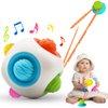 Newborn Toys Toddlers Baby Ball Toy, Baby Montessori Toys Newborn Infant Toys Rattle Baby Teether Chew Sensory Bumpy Ball Toy, Travel Toys with Suction Cups Sensory Activity Toy for 0-12 Months