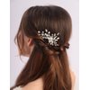 BERYUAN Crystal Rhinestone Pearls Wedding Hair Comb Birdal Rhinestone Pearls Headpiece Silver Gold Rose Gold Crystal Rhinestone Bridal Wedding Comb for Women (silver)