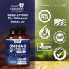 Triple Strength Omega 3 Fish Oil 2000 mg Rapid Release Softgels, Omega-3 Supplements, Natural Brain Heart Joint Health & Immune Support - Fatty Acids with EPA & DHA - Fish Oil Supplement - 60 Count