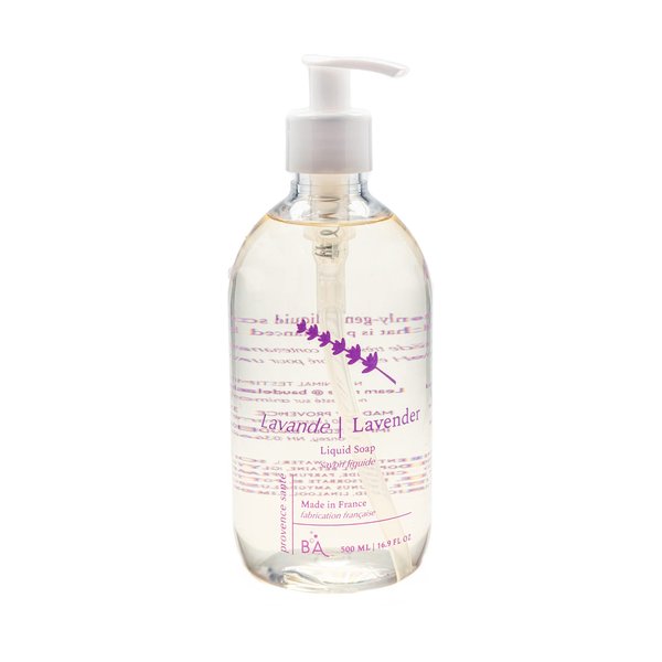 Provence Sante Natural Liquid Soap - Moisturizing Almond Oil Hand Soap with Calming Lavender Scent - Elegant Pump Dispenser for Kitchen & Bath (16.9 oz)