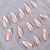 24 Pcs White French Tip Press On Nails Almond Medium Fake Nails Aurora Chrome False Nails Acrylic Glue On Nails Full Cover Stick On Nails Artificial Nails For Women Girls Manicure