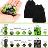 2 Set 11 Dice Polyhedral Dice Set Multisided Dice Set Smooth Touch with Drawstring Bag Compatible with RPG MTG Table Game Dice, 22 Pieces (Green, Black)