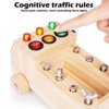 Montessori Car Screwdriver Board Set ，Car LED Busy Board Light Switch Montessori Toy for Toddlers, Wooden Busy truck Kids Tools Set, Fine Motor Skills Activities Sensory Educational Toys for Kids