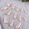24 Pcs White French Tip Press On Nails Almond Medium Fake Nails Aurora Chrome False Nails Acrylic Glue On Nails Full Cover Stick On Nails Artificial Nails For Women Girls Manicure