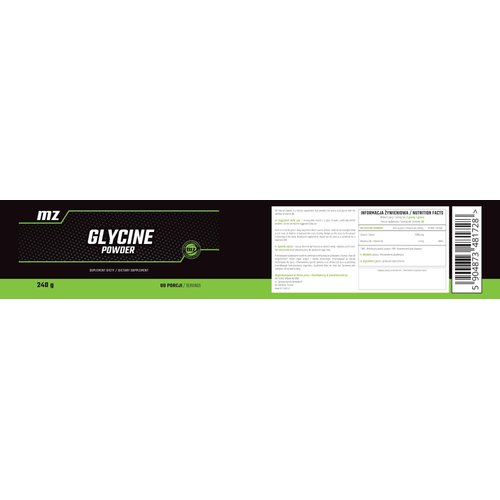 Glycine Powder 240g - 3000 mg of Glycine per Serving with Vitamin B6-80 Servings per Pack - Amino Acid Supplement for Evening Calm - Vegan and Without Additives - by MZ