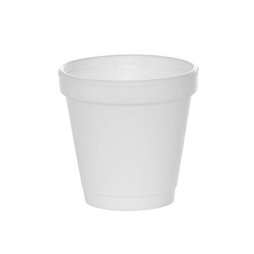Tezzorio (50 Count) 4 oz White Foam Cups, Foam Drinking Cups, Disposable Insulated Foam Cups for Hot/Cold Drinks