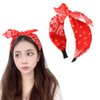 Red Bow Headband Paisley Bandana Headbands for Women Girls Bowknot Headband Bandana Hair Bands Boho Head Bands for Women's Hair Non Slip Knotted Bow Headband Rabbit Ear Headbands Bandana Hairband