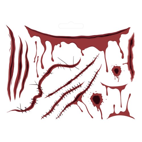 Vampire Makeup Stickers, Realistic Scar Tattoos for Horrible and Romantic Makeup, Fake Scars Temporary Tattoos, Blood Tattoos Temporary Vampire Zombie Cosplay Masquerade Prank Scary