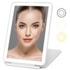 DenCert Rechargeable Travel Makeup Mirror 72 LED Lighted Makeup Mirror Travel Mirror Compact Slim LED Vanity Mirror with Lights Lighted Makeup Mirror with 3 Lighting Modes Dimmable Touch Screen (W1)