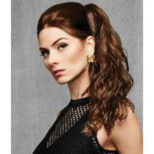 18" Simply Curly Ponytail Color R29S+ GLAZED STRAWBERRY - Hairdo Hairpieces Claw Clip Pony Tru2Life Heat Friendly Beach Waves Synthetic