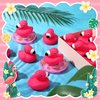 Honoson Flamingo Rubber Duckies Bulk Pink Flamingos Bath Toys Floating Squeak Flamingo Toy Seasonal Holiday Rubber Ducks for Baby Shower Party Favors, Cake Decoration, Classroom Prizes (24 Pcs)