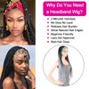 Headband Wigs for Black Women Box Braided Wig Twist Crochet Hair Cornrow Braids Ombre Gray Long Senegalese Twist Braided Headband Wig Crochet Braids with Scarf Wig Turban Wrap Wig Braids 30 Inch
