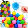 Jishi 60pcs Water Balls Reusable Water Balloons, Kids Outdoor Games Water Toys for Beach Pool Backyard Play, Toddler Sports Outside Toys Games & Activities, Summer Fun Party Favors for Kids Boys Girls