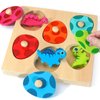 Montessori Toys for 1 2 3 Year Old Boys Girls, Wooden Puzzles for Toddler 2-4 Year Old Preschool Learning Toys, Dinosaur Eggs Peg Puzzles, Gifts for 1+ Year Old Birthday Easter Basket Stuffers
