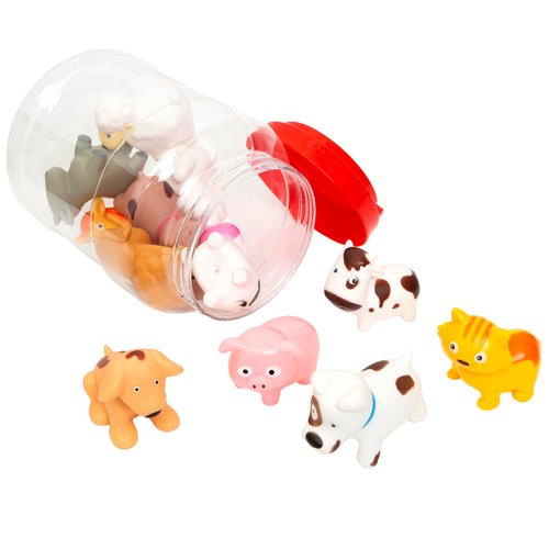 R & S LIMITED Boley: Bath Toy Bucket: Farm Animals - 12pc Playset - Cartoon Animal-Themed Water Toys, Convenient Storage Bucket, Mold-Free Construction, Kid Ages 3+