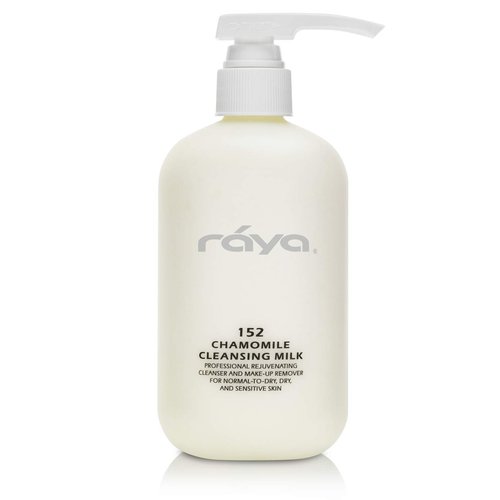 Raya Chamomile Facial Cleansing Milk 16 oz (152) | Gentle, Soap-Free Fluid Cleanser and Make-Up Removing Lotion for Dry and Sensitive Skin | Helps Calm Irritations and Refine Pores