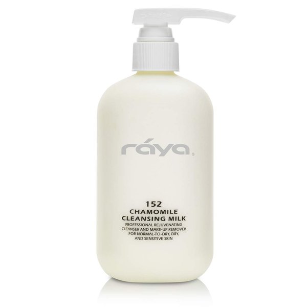 Raya Chamomile Facial Cleansing Milk 16 oz (152) | Gentle, Soap-Free Fluid Cleanser and Make-Up Removing Lotion for Dry and Sensitive Skin | Helps Calm Irritations and Refine Pores