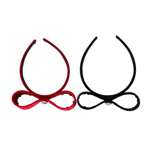 2Pcs Women Velvet Bow Hairband Knotted Wide Turban Headbands, Women No Slip Headband Temperament Hair Band Bows Hair Accessories