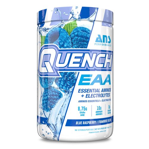 Quench EAA Aminos + Electrolytes - Complete Blend of 9 EAAs - 10g Total Amino Acids - Vitamins, Antioxidants, Electrolytes - Zero Sugar, Carbs, Calories (Blue Bombsicle)