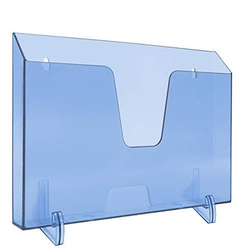 Acrimet Pocket File Holder Horizontal Design Brochure Display (for Wall Mount or Countertop Use) (Removable Supports Included) (Letter Size) (Clear Blue Color)