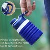 Anntrue Collapsible Water Bottle Food-Grade Silicone Portable Leak Proof Travel Water Bottle, 18oz(Navy Blue)