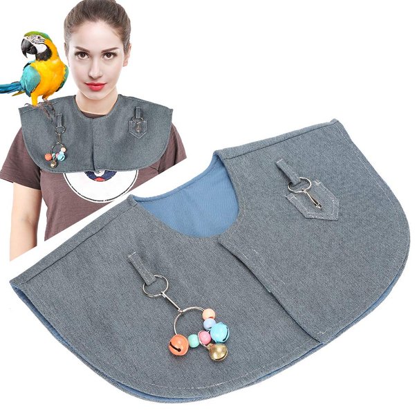 Ymiko Pet Bird Shoulder Poop Protector, Multi Functional Bird Diaper Flight Suits Pee Pads Diaper Poop Shawl Bird Training Supplies Anti Scratch Anklet Pet Shoulder Pad Protector Stand