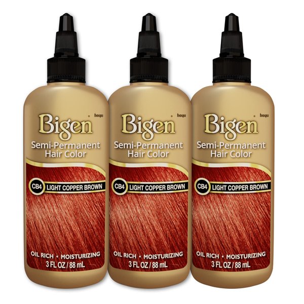 CB4 light Copper Brown Bigen Semi Permanent Hair Color (3 Pack)