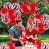 1st Birthday Balloons for Boys Girls, 18Pcs Red Happy 1st Birthday Decorations Balloons 1st Birthday Latex Balloons Confetti Balloons Red One Year Old Balloons for First Birthday Party Supplies Decor